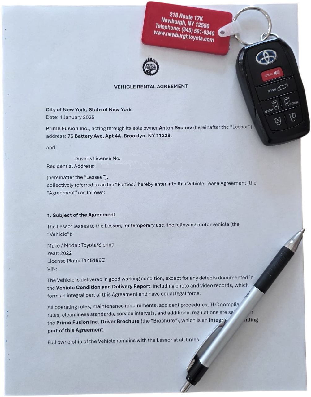 Rental agreement
